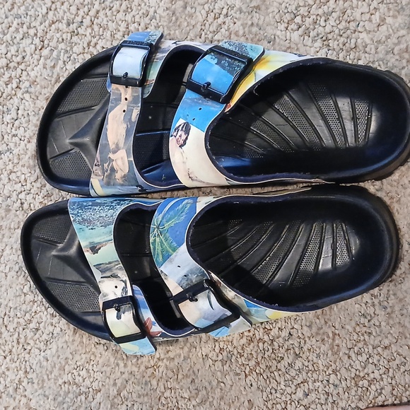 Birki's by Birkenstock Colorful Hawaii Tiki Print Beach Surfer Sandal EU 38 - Picture 7 of 8